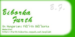 biborka furth business card